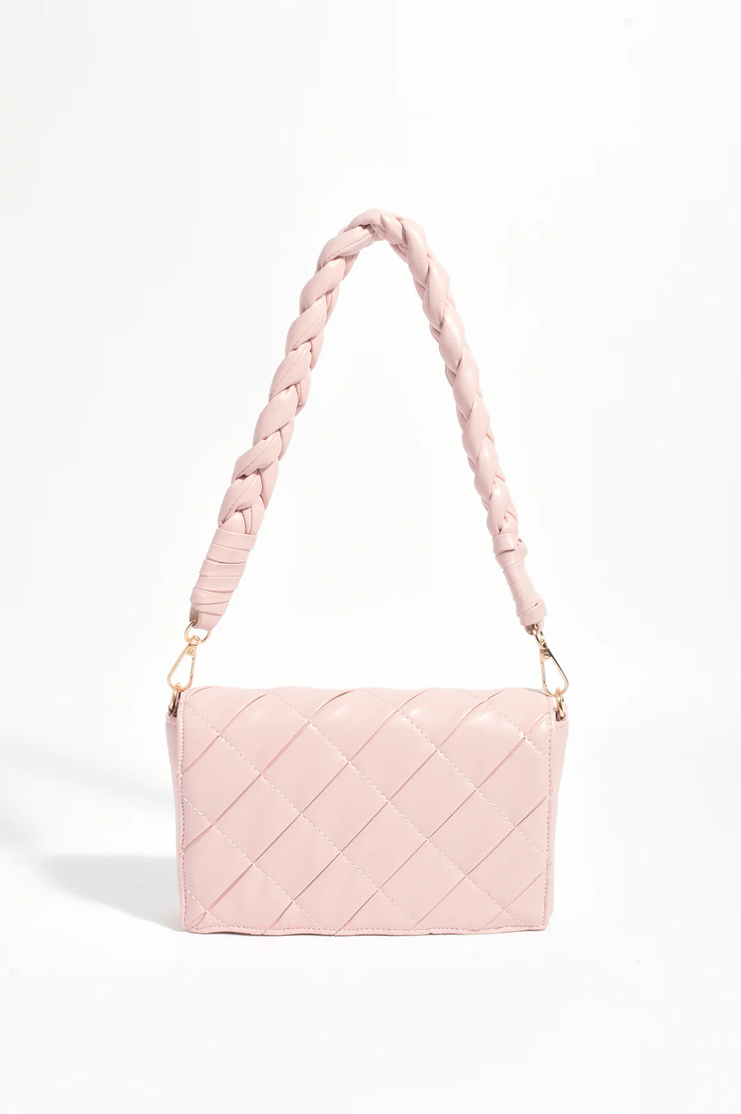 Adorne Torie Plait Handle Foldover Handbag - Peach