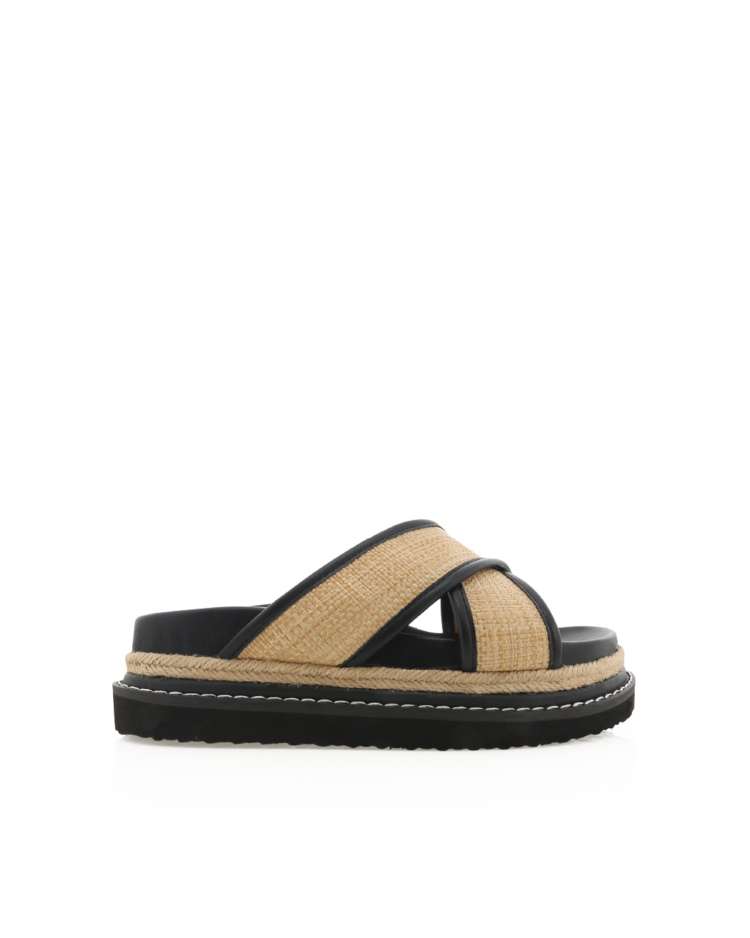 Billini Aysha Raffia Platform Slide - Natural