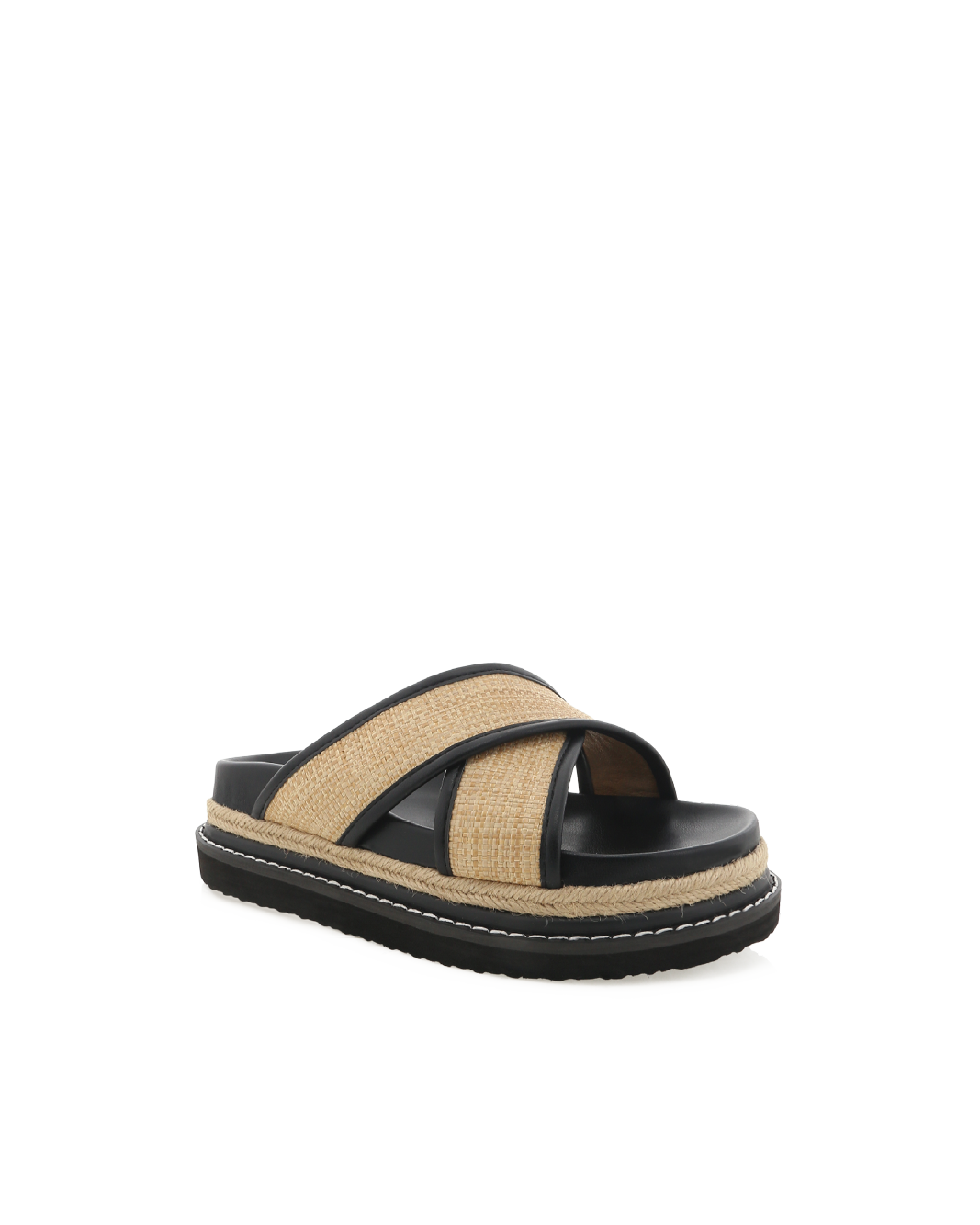 Billini Aysha Raffia Platform Slide - Natural