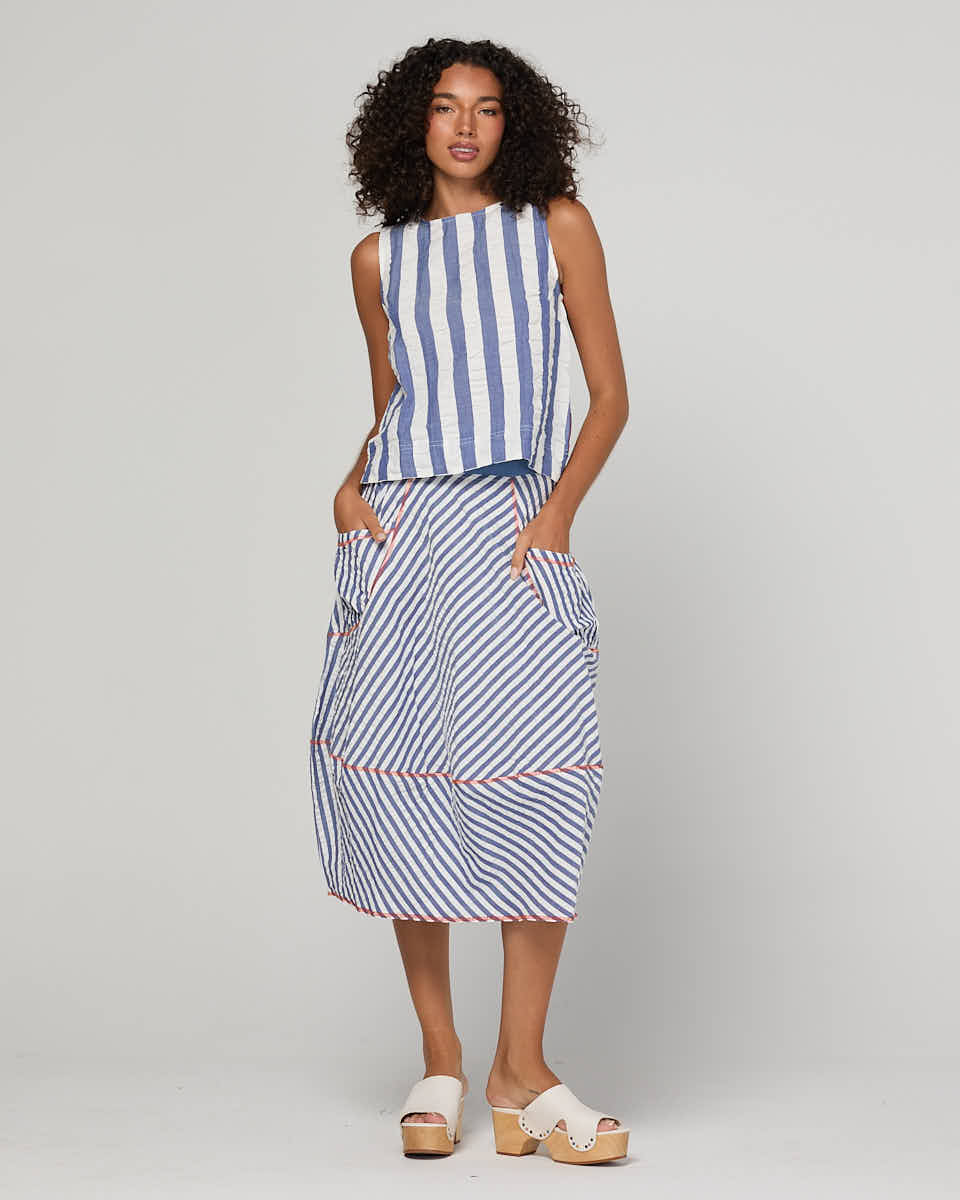 Boom Shankar Guru Skirt - Ocean Stripe