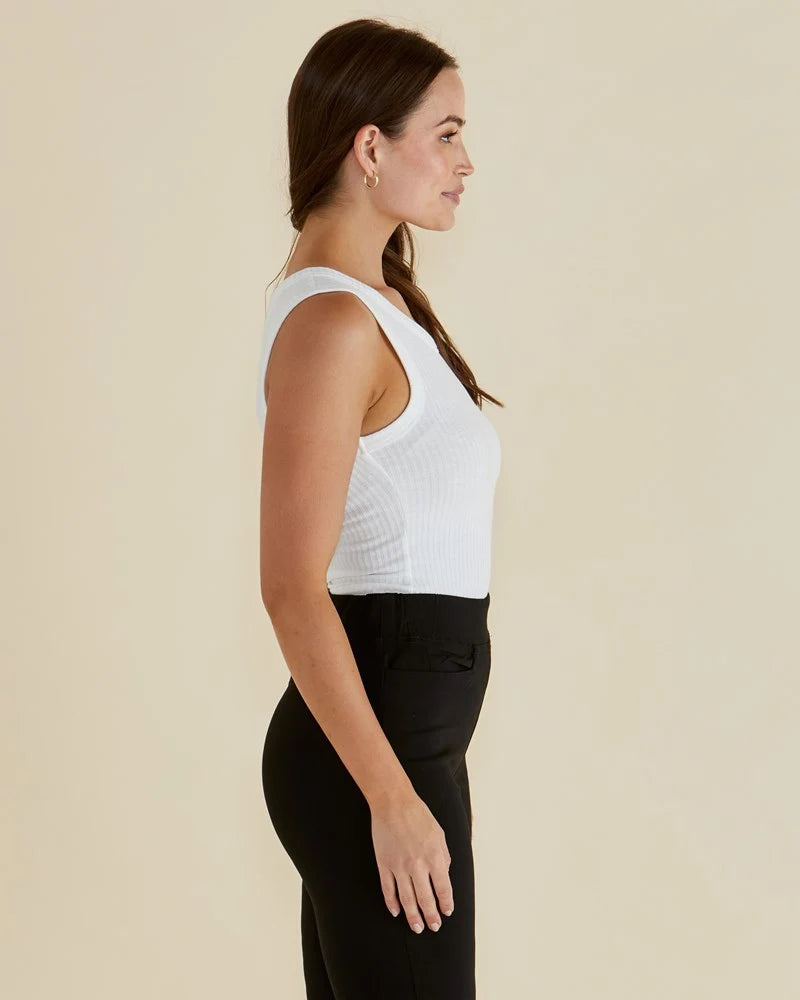 Betty Basics Francis Rib Tank - White