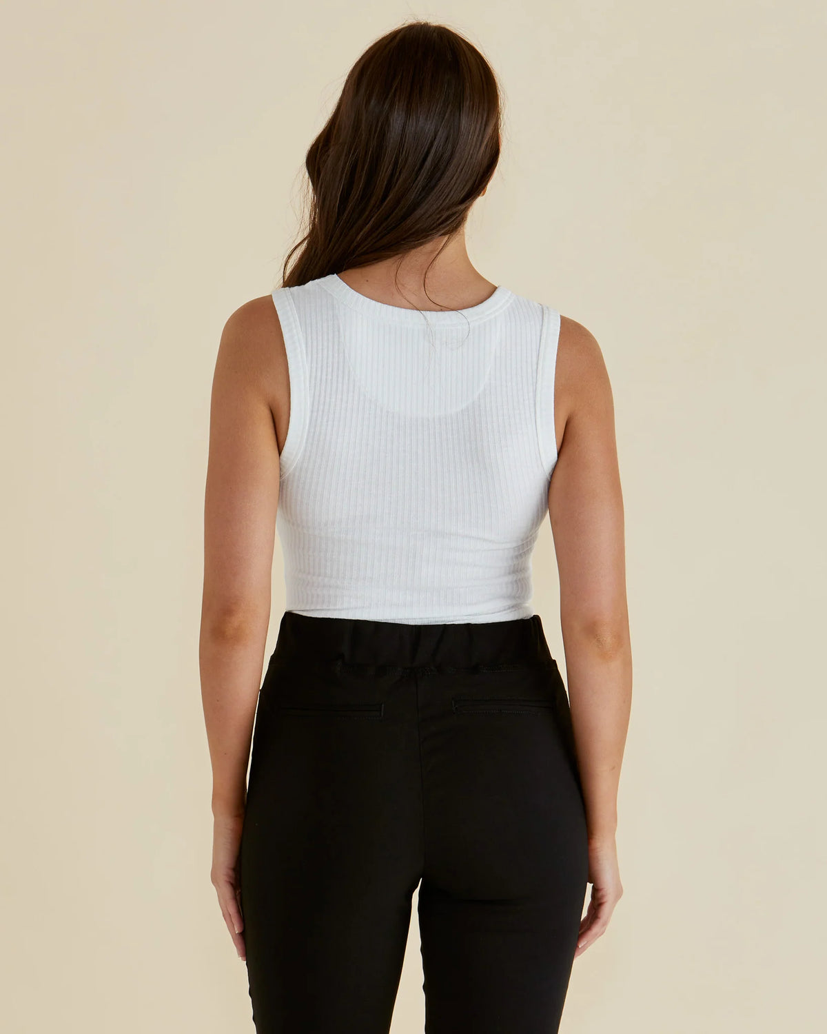 Betty Basics Francis Rib Tank - White