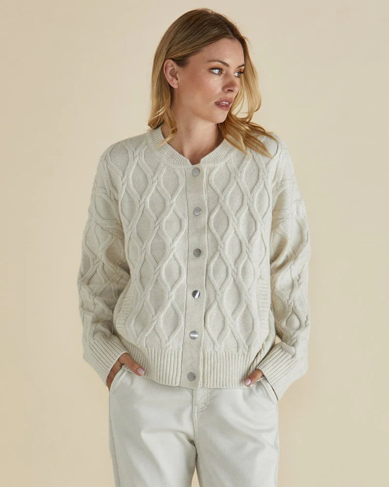 Betty Basics Celene Knit Cardigan - Cream
