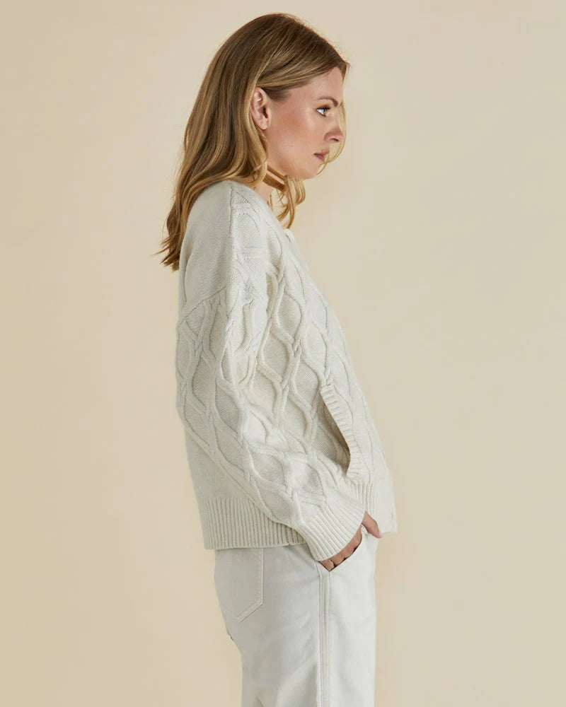 Betty Basics Celene Knit Cardigan - Cream