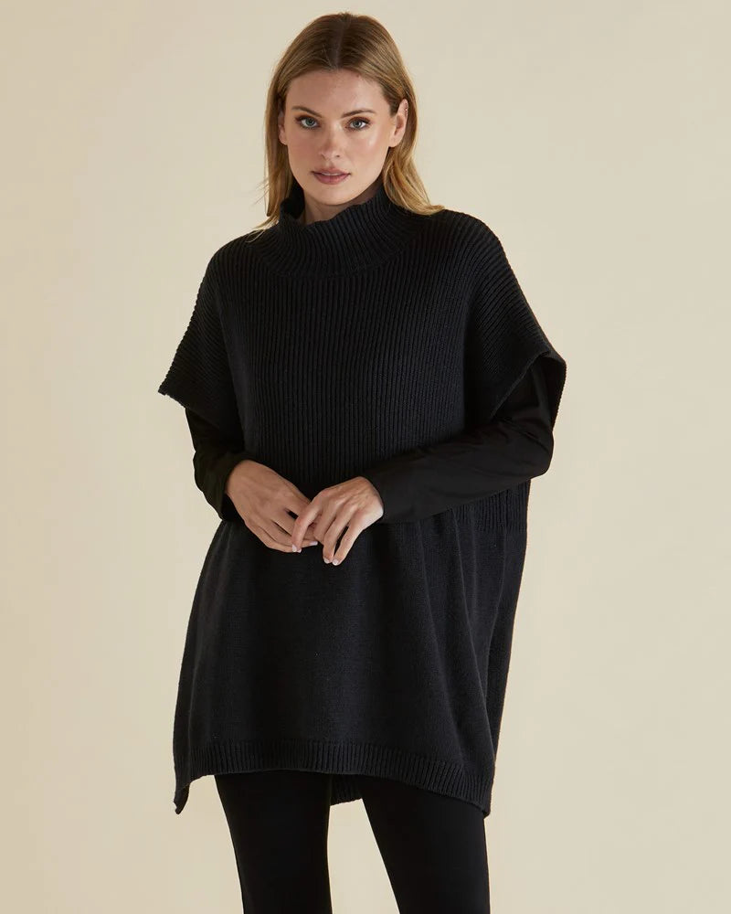 Betty Basics Paige Poncho - Black