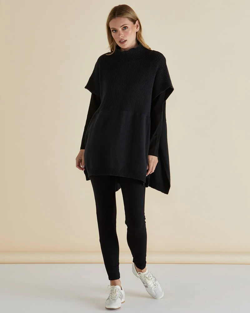 Betty Basics Paige Poncho - Black