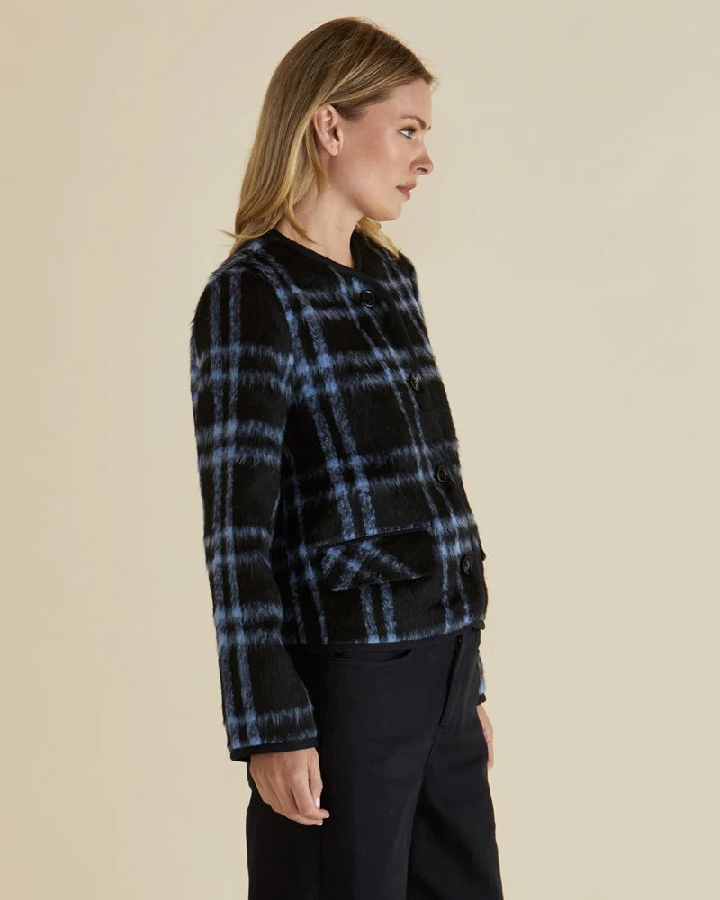 Betty Basics Charlie Check Jacket - Blue Check