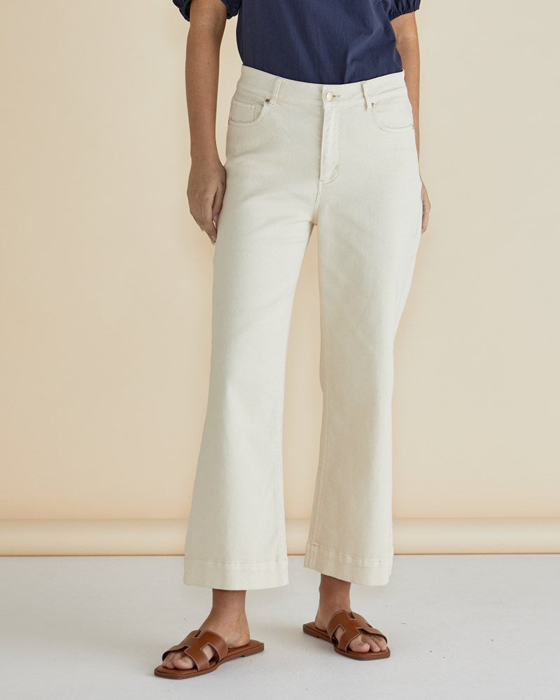 Betty Basics Willow Wide Leg Jean - Off White