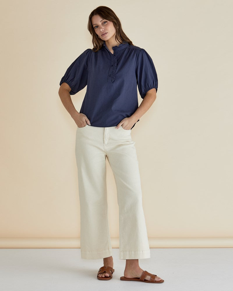 Betty Basics Willow Wide Leg Jean - Off White