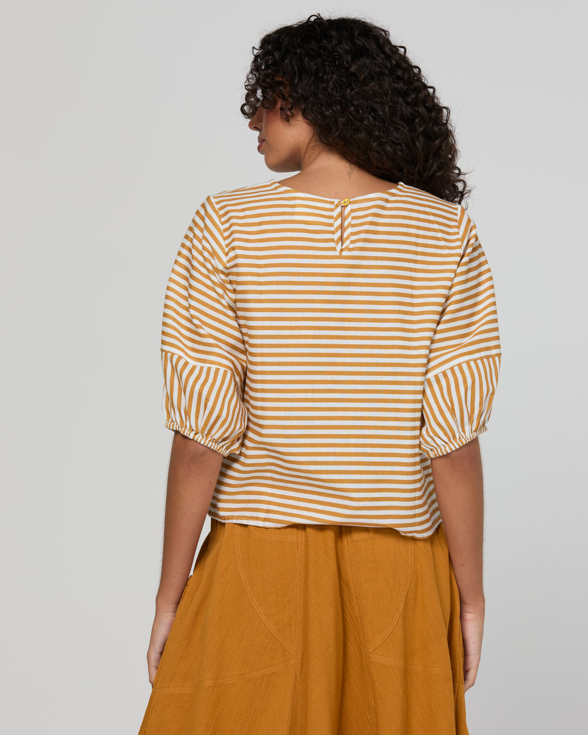 Boom Shankar Ava Top - Mustard Stripe
