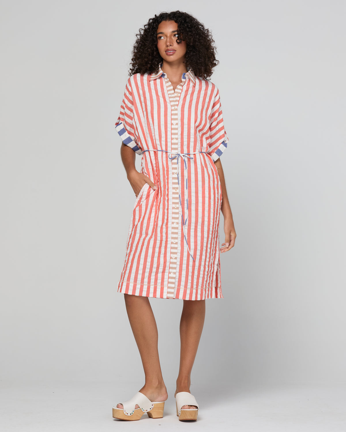 Boom Shankar Maui Shirt Dress - Watermelon Stripe