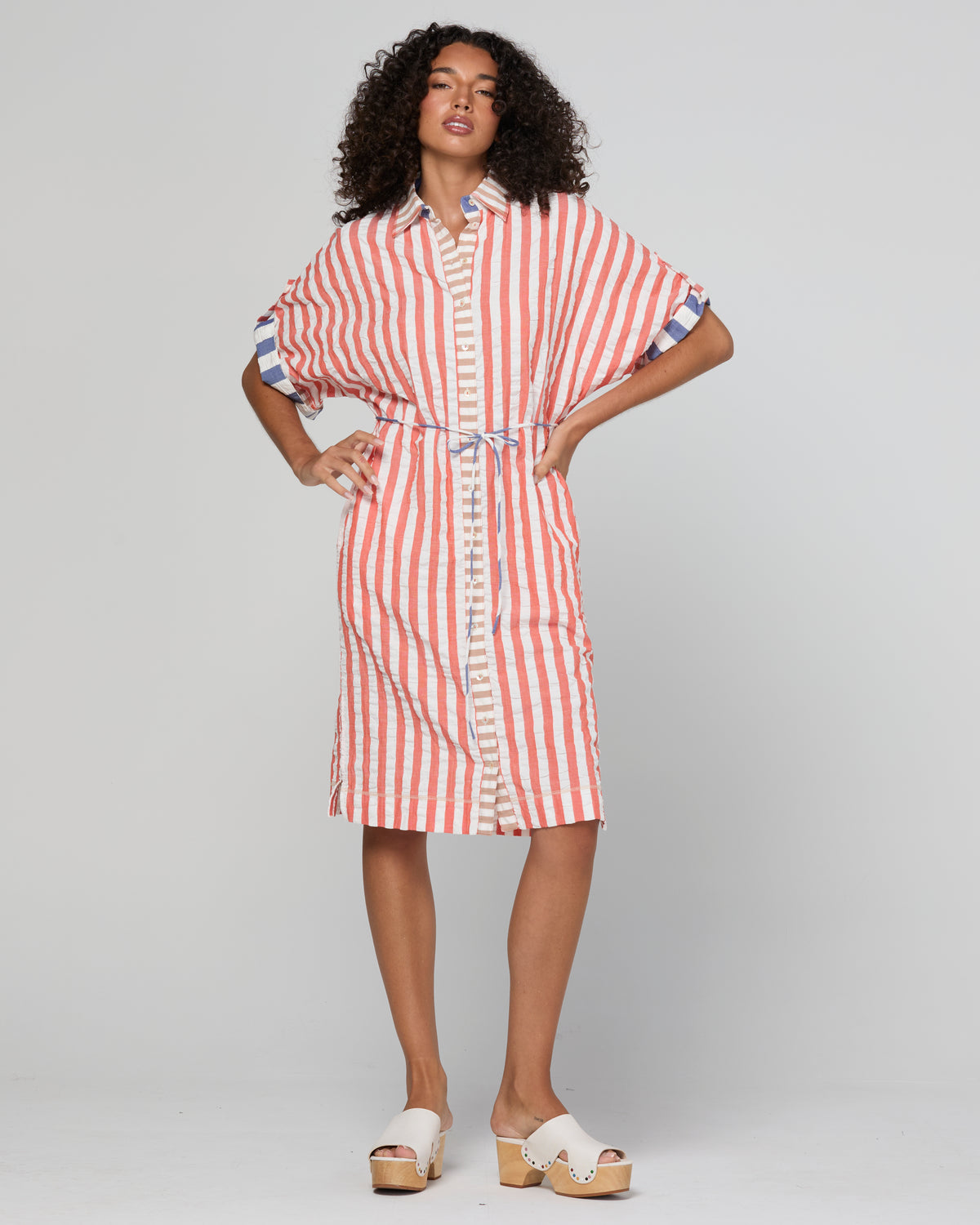 Boom Shankar Maui Shirt Dress - Watermelon Stripe
