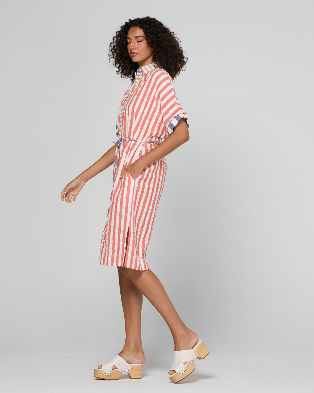 Boom Shankar Maui Shirt Dress - Watermelon Stripe