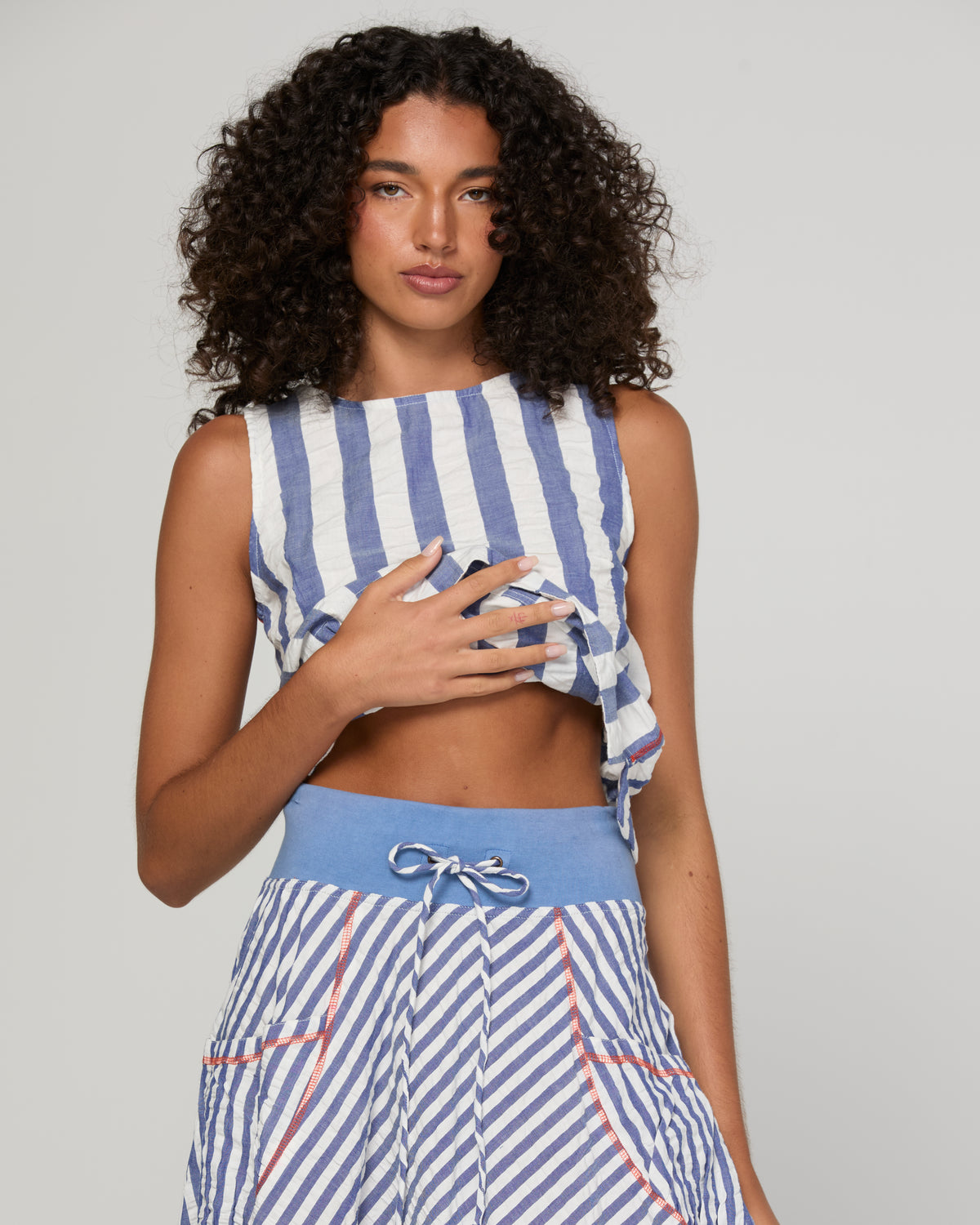 Boom Shankar Guru Skirt - Ocean Stripe