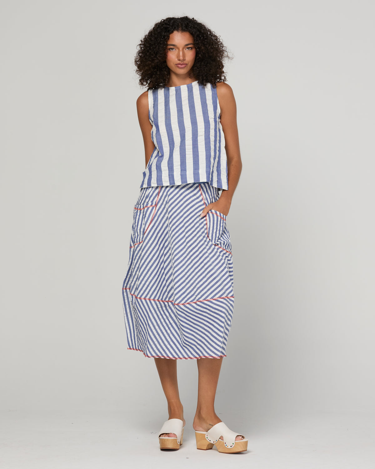 Boom Shankar Guru Skirt - Ocean Stripe