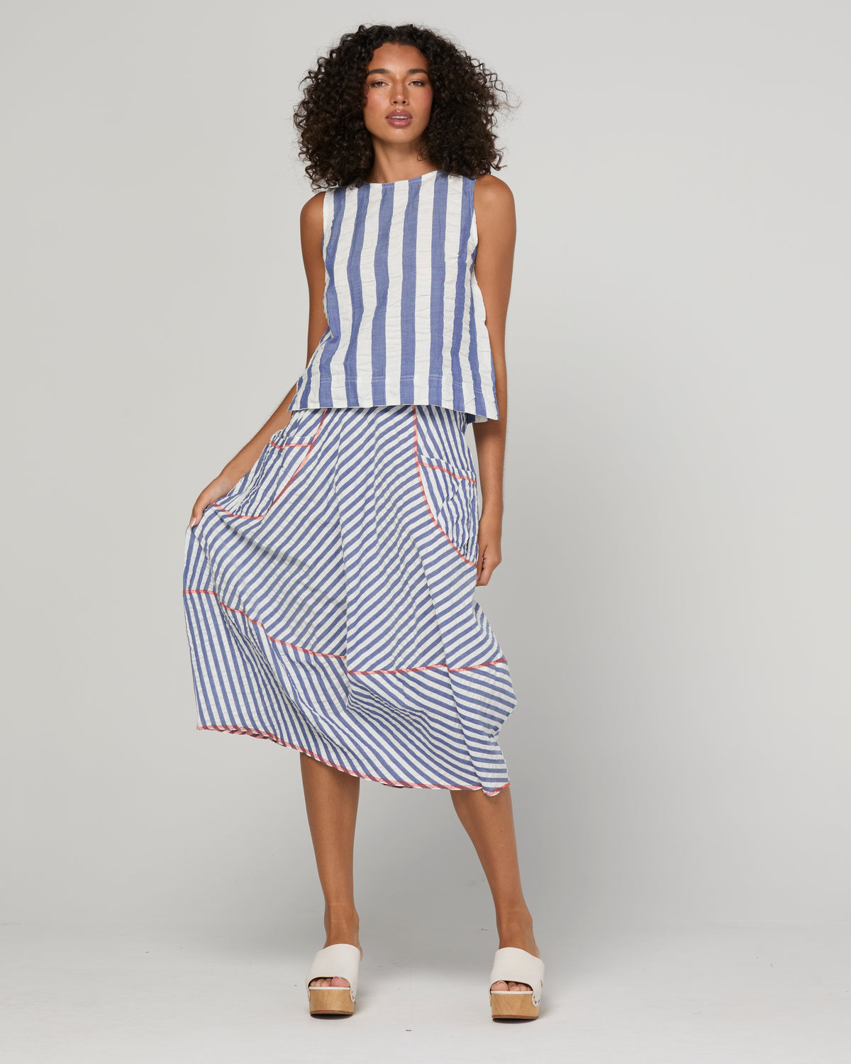 Boom Shankar Guru Skirt - Ocean Stripe