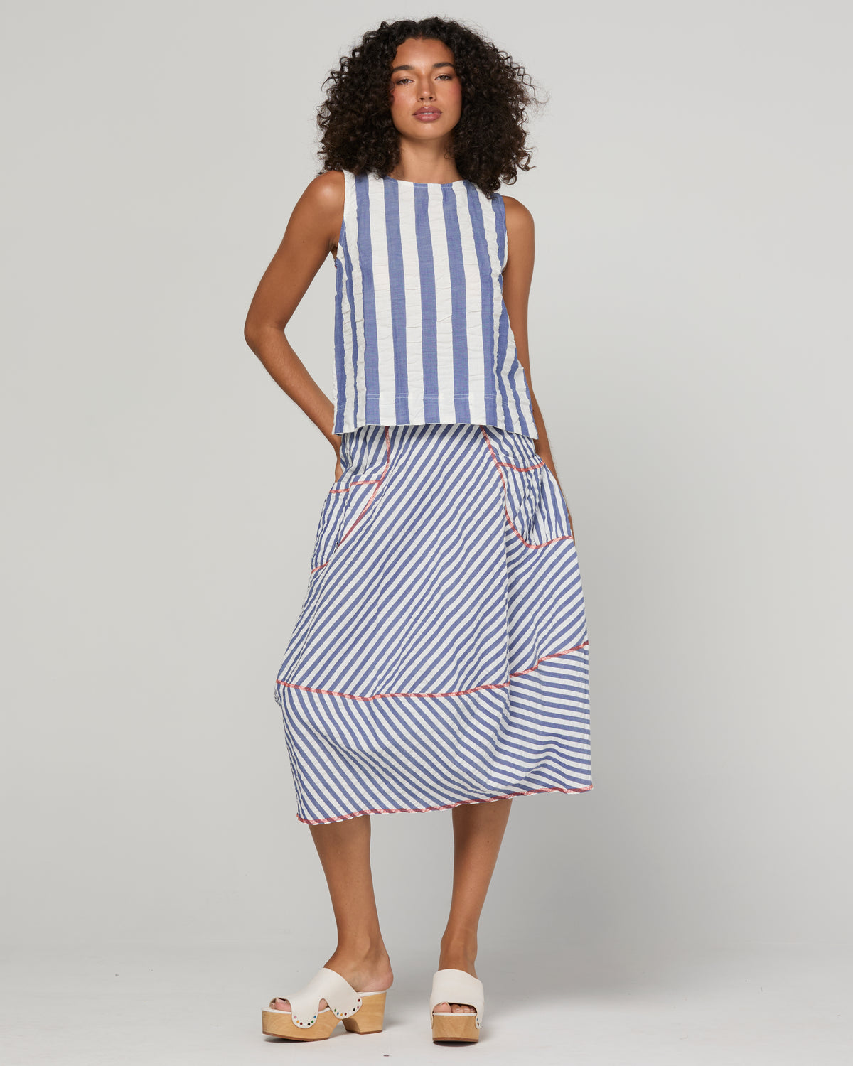 Boom Shankar Guru Skirt - Ocean Stripe