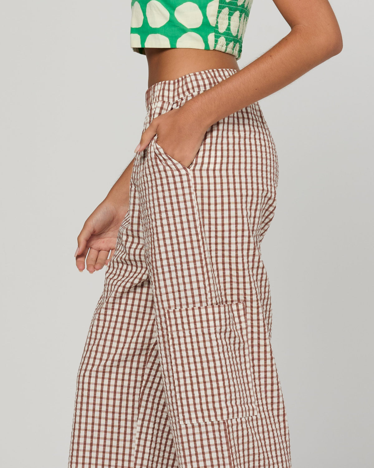 Boom Shankar Evelina	Pant - Cocoa	Gingham