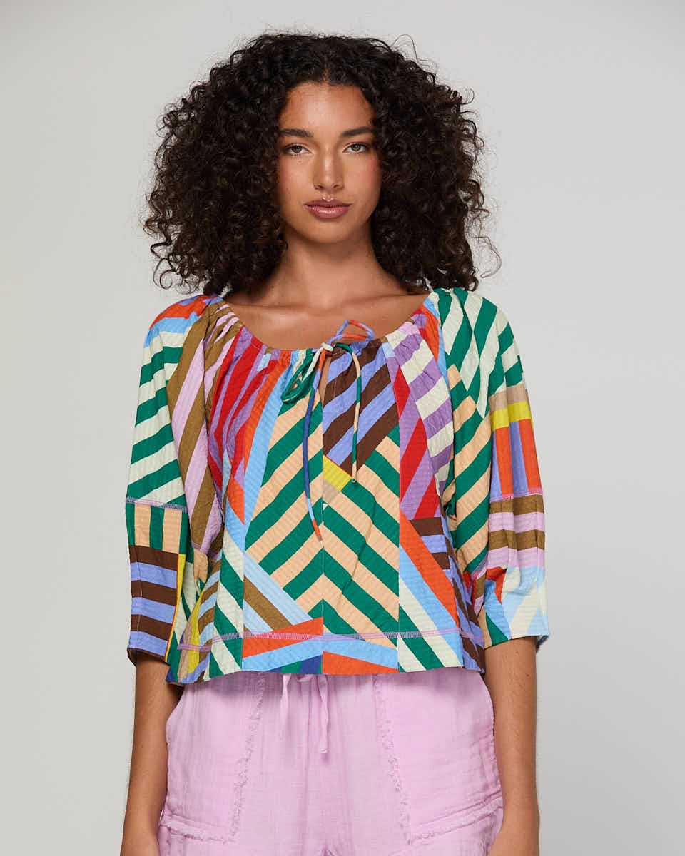 Boom Shankar Lucia Top - Liquorice Stripe