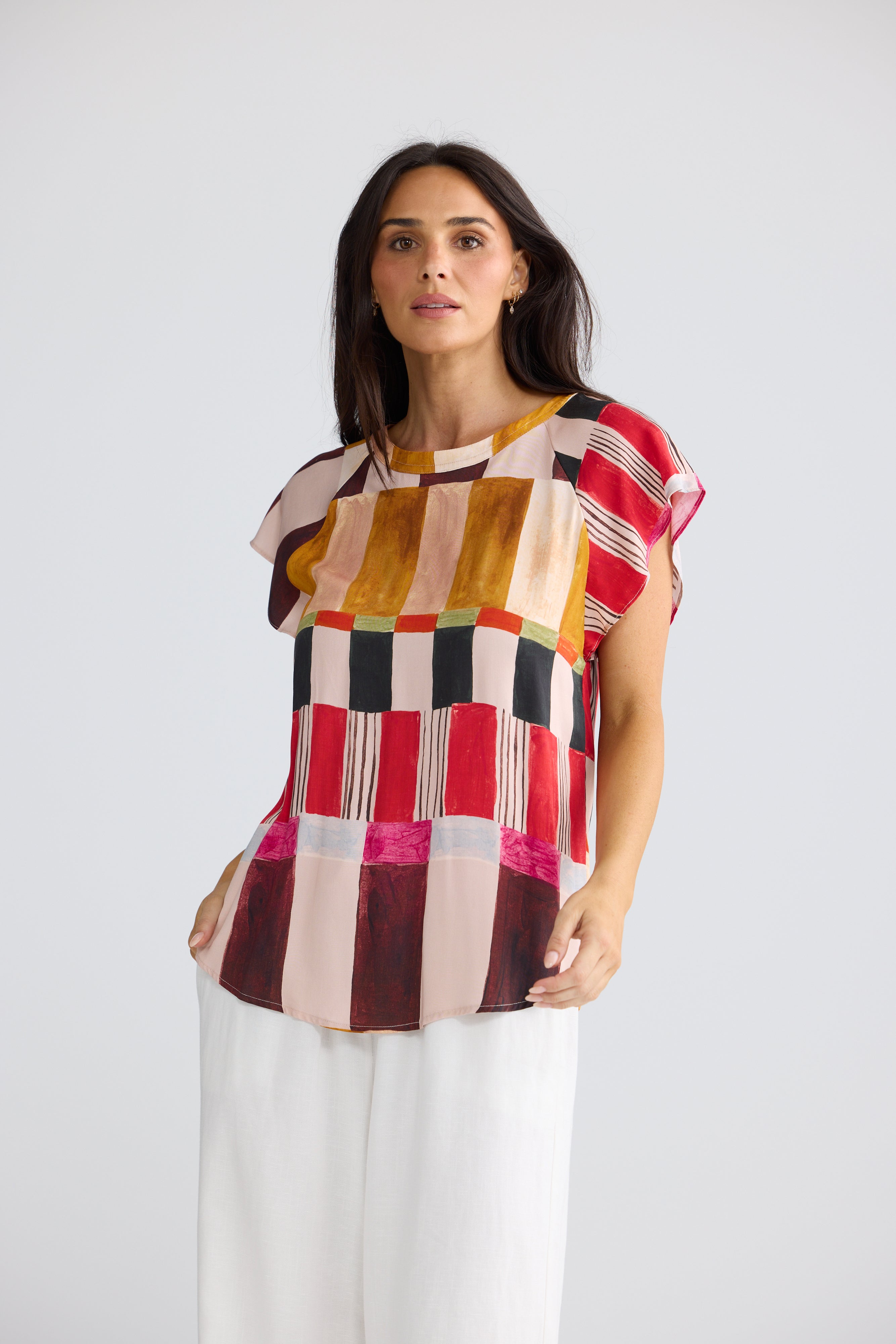 Brave & True Boulevard Top -  Painterly Geo