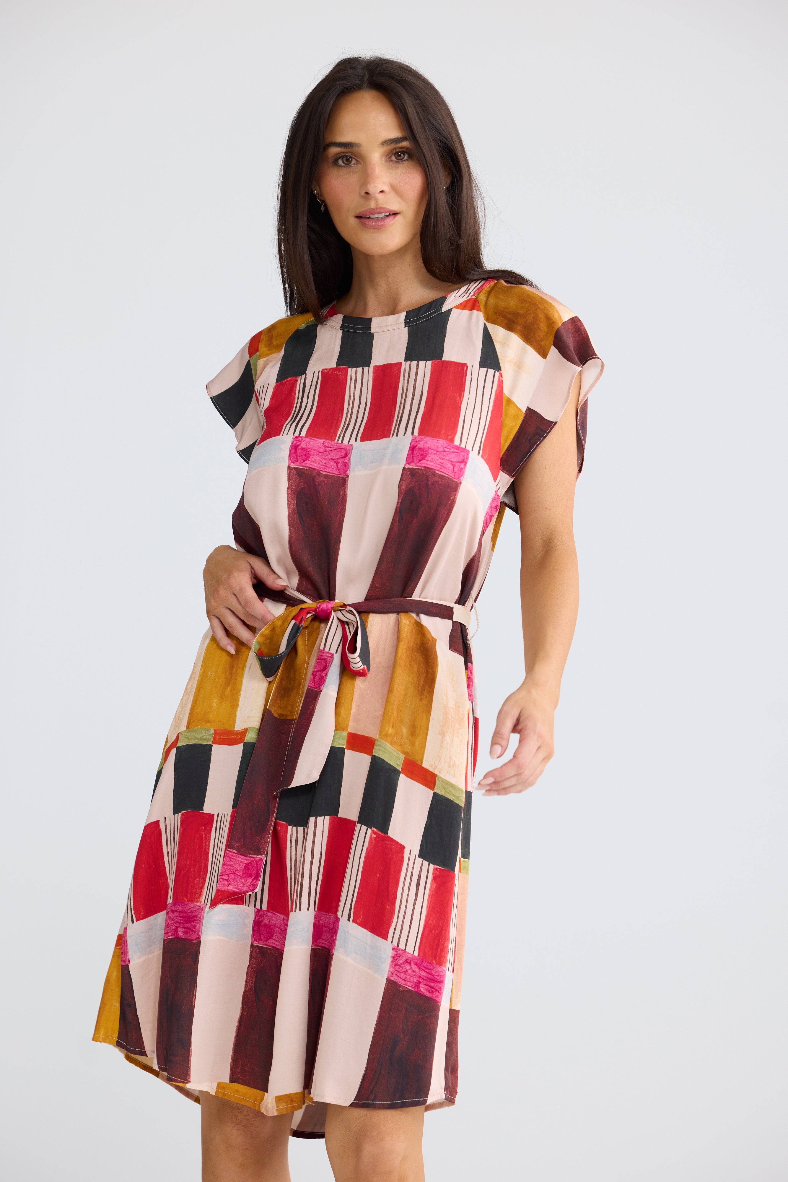 Brave & True Boulevard Short Dress -  Painterly Geo