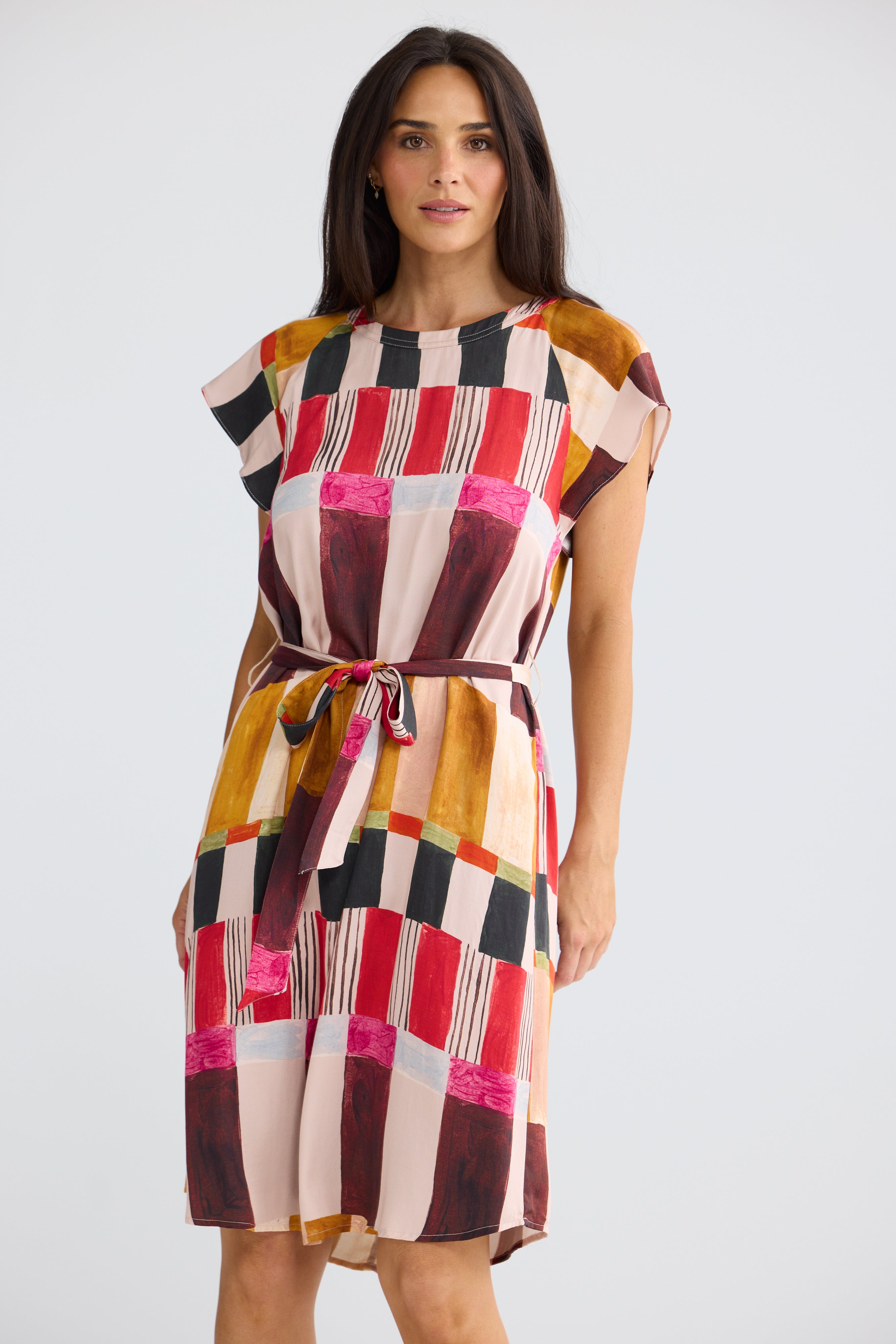 Brave & True Boulevard Short Dress -  Painterly Geo