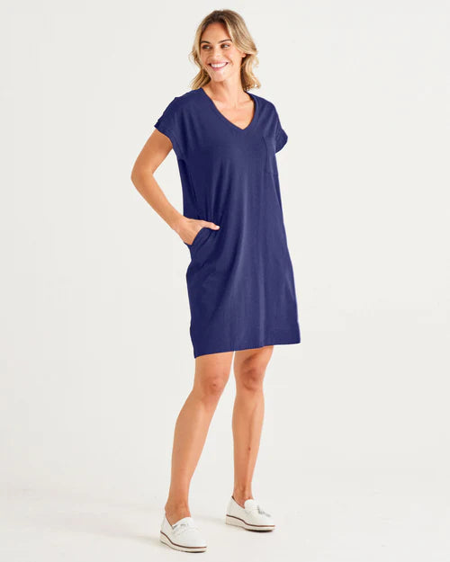 Betty Basics Zena T-Shirt Dress -  Ash Blue