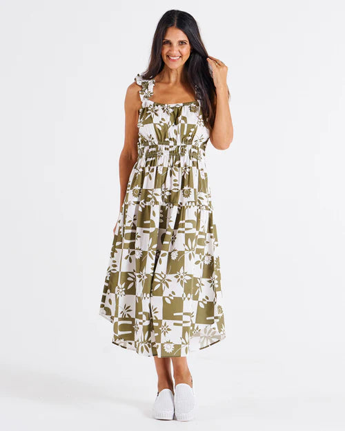 Betty Basics Tiered Maxi Frill Dress -  Geo Floral