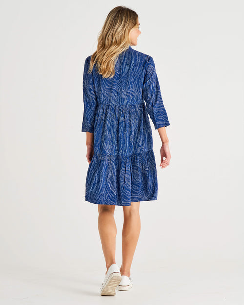 Betty Basics Georgiana  Dress - Blue Print