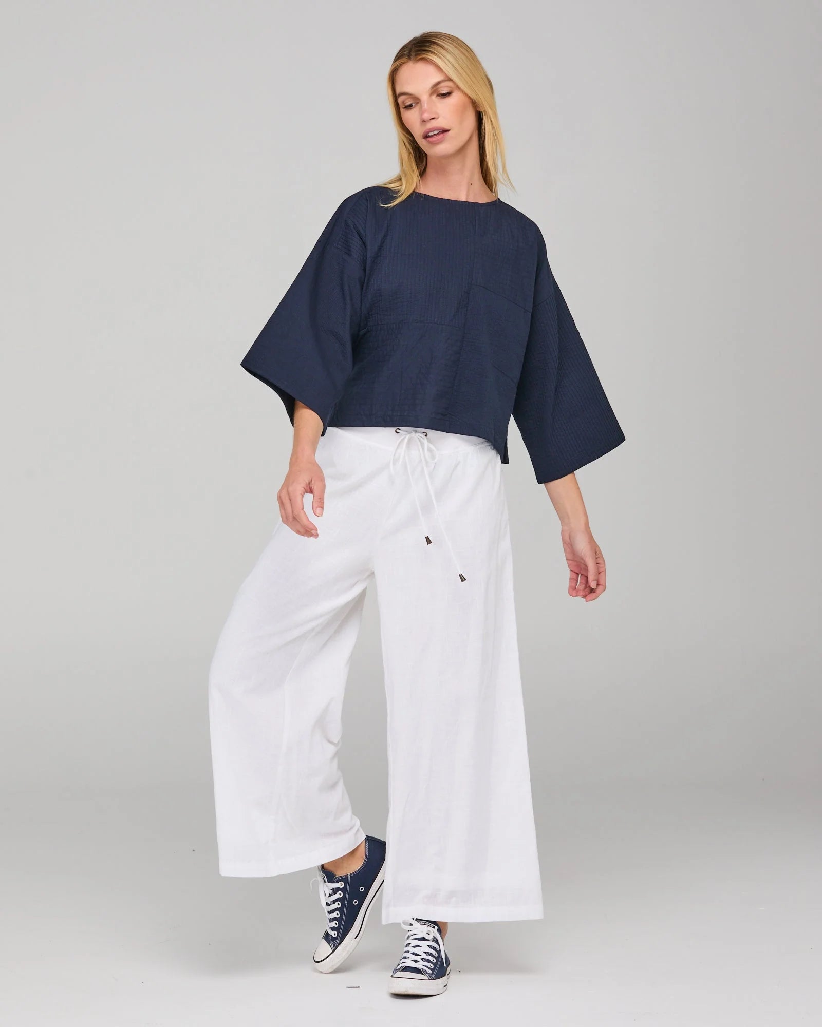 Boom Shankar Dimple Top - Navy