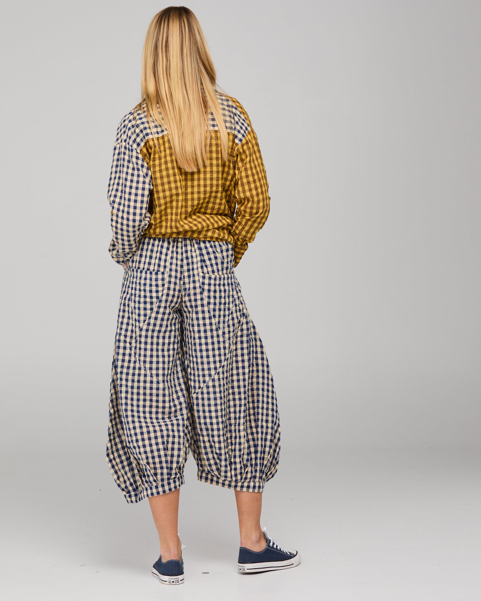 Boom Shankar Guru Pant - Navy Seersucker