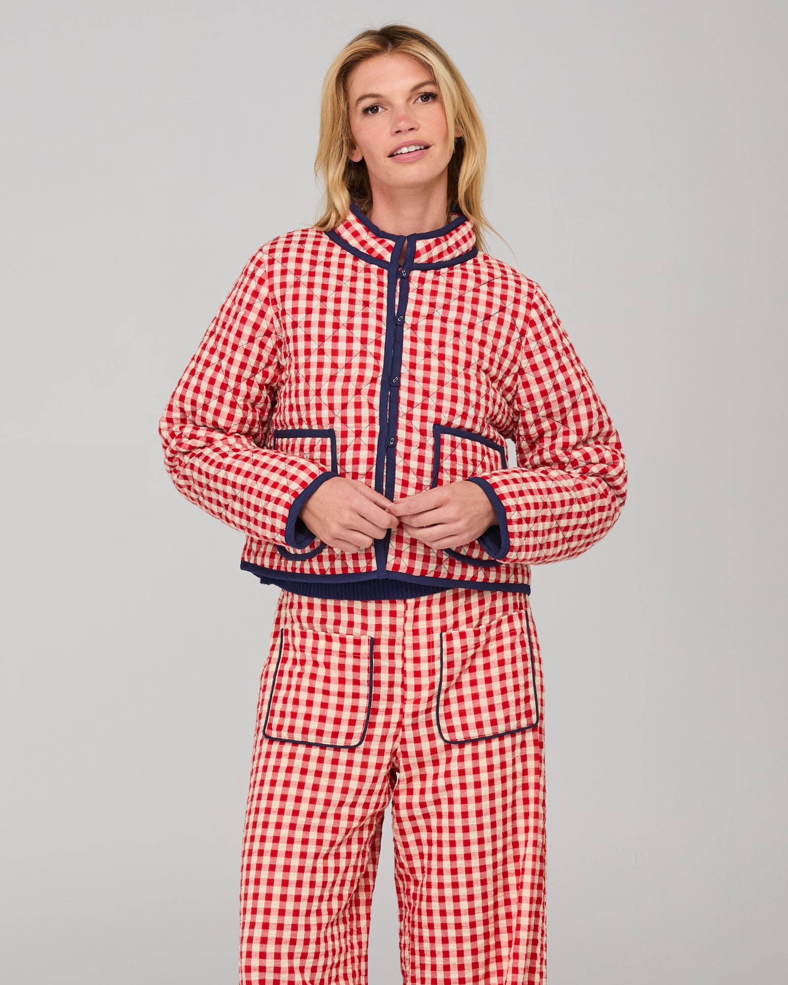 Boom Shankar Mizuki Jacket - Red Seersucker