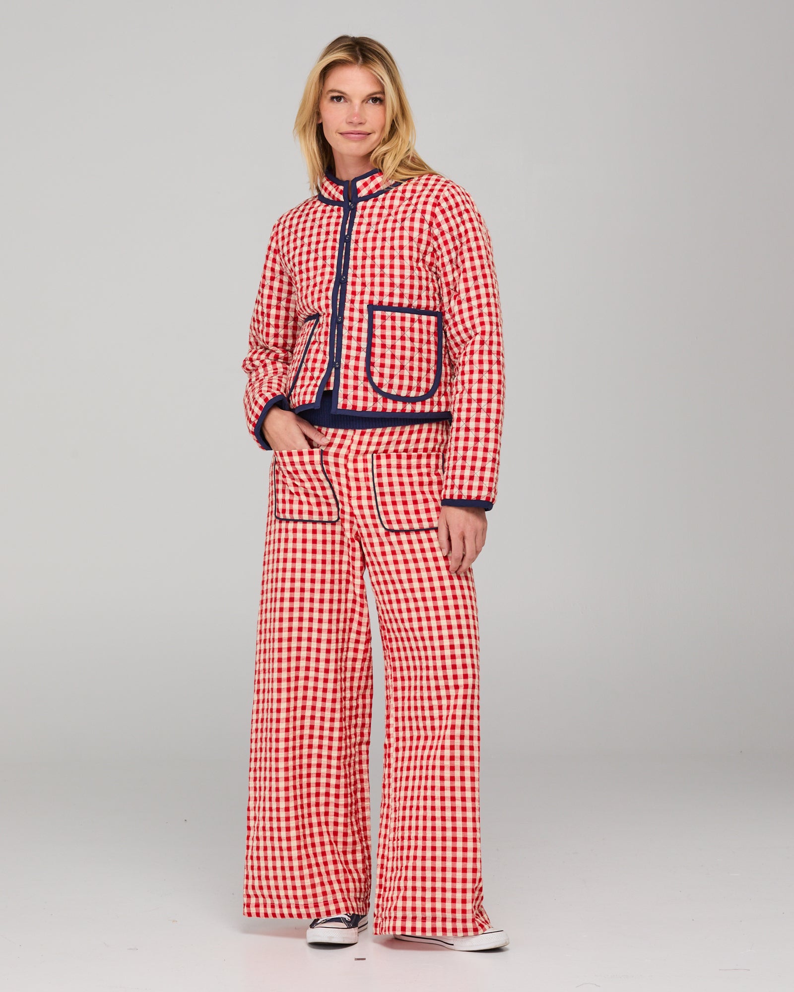 Boom Shankar Mizuki Jacket - Red Seersucker