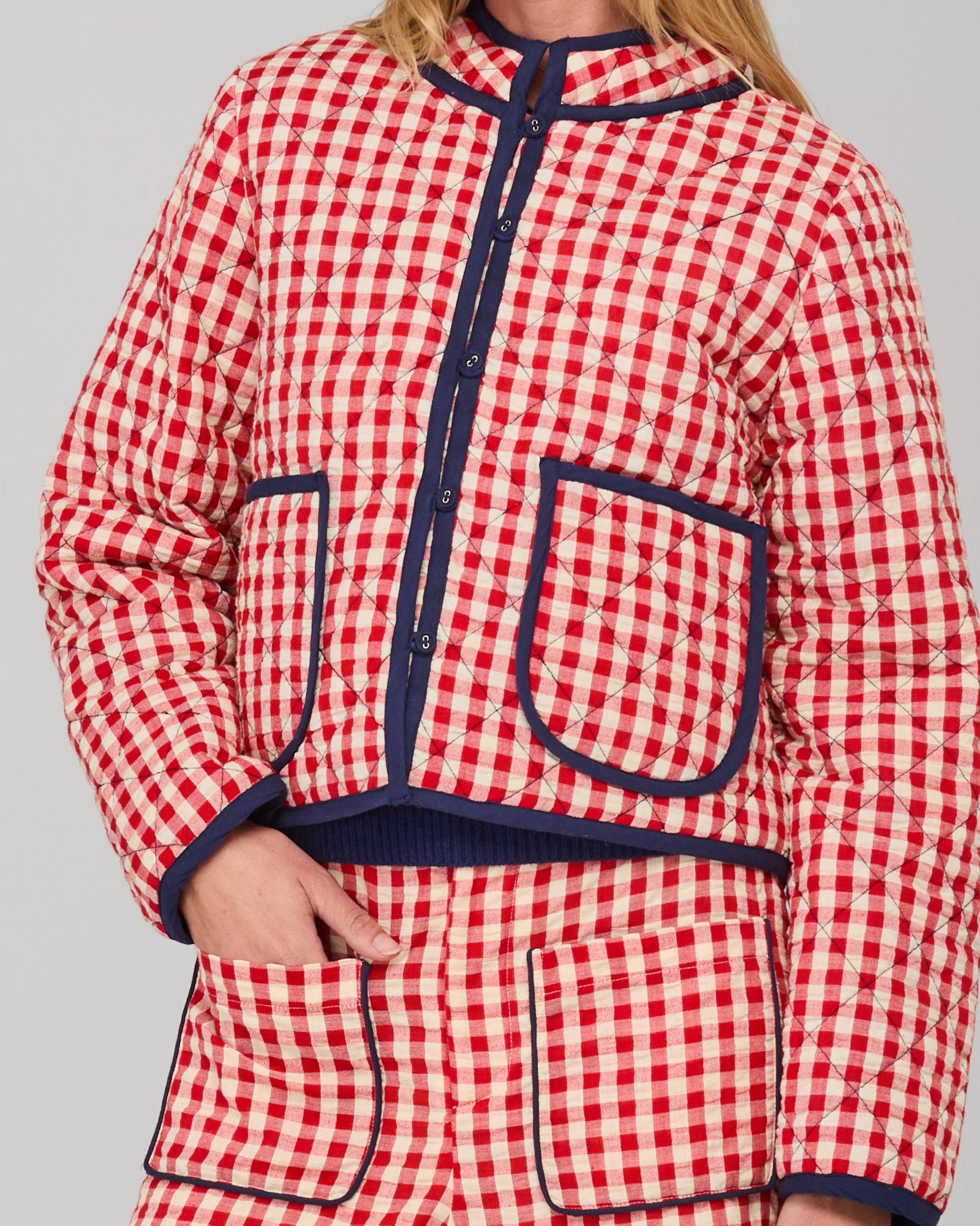 Boom Shankar Mizuki Jacket - Red Seersucker