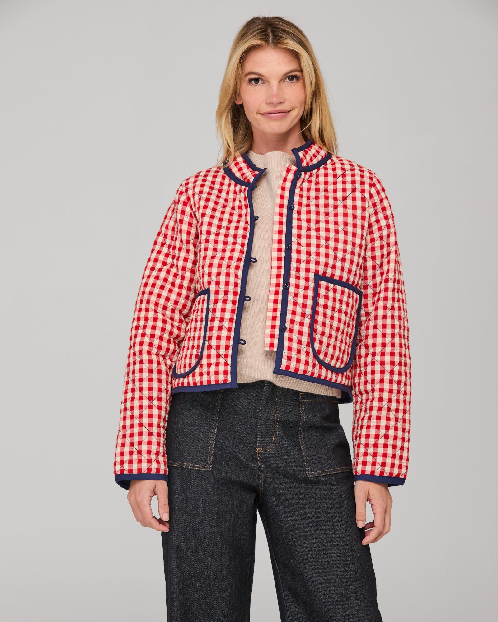 Boom Shankar Mizuki Jacket - Red Seersucker