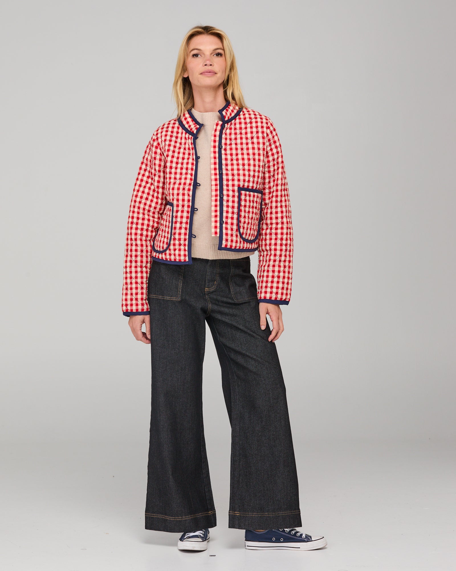 Boom Shankar Mizuki Jacket - Red Seersucker
