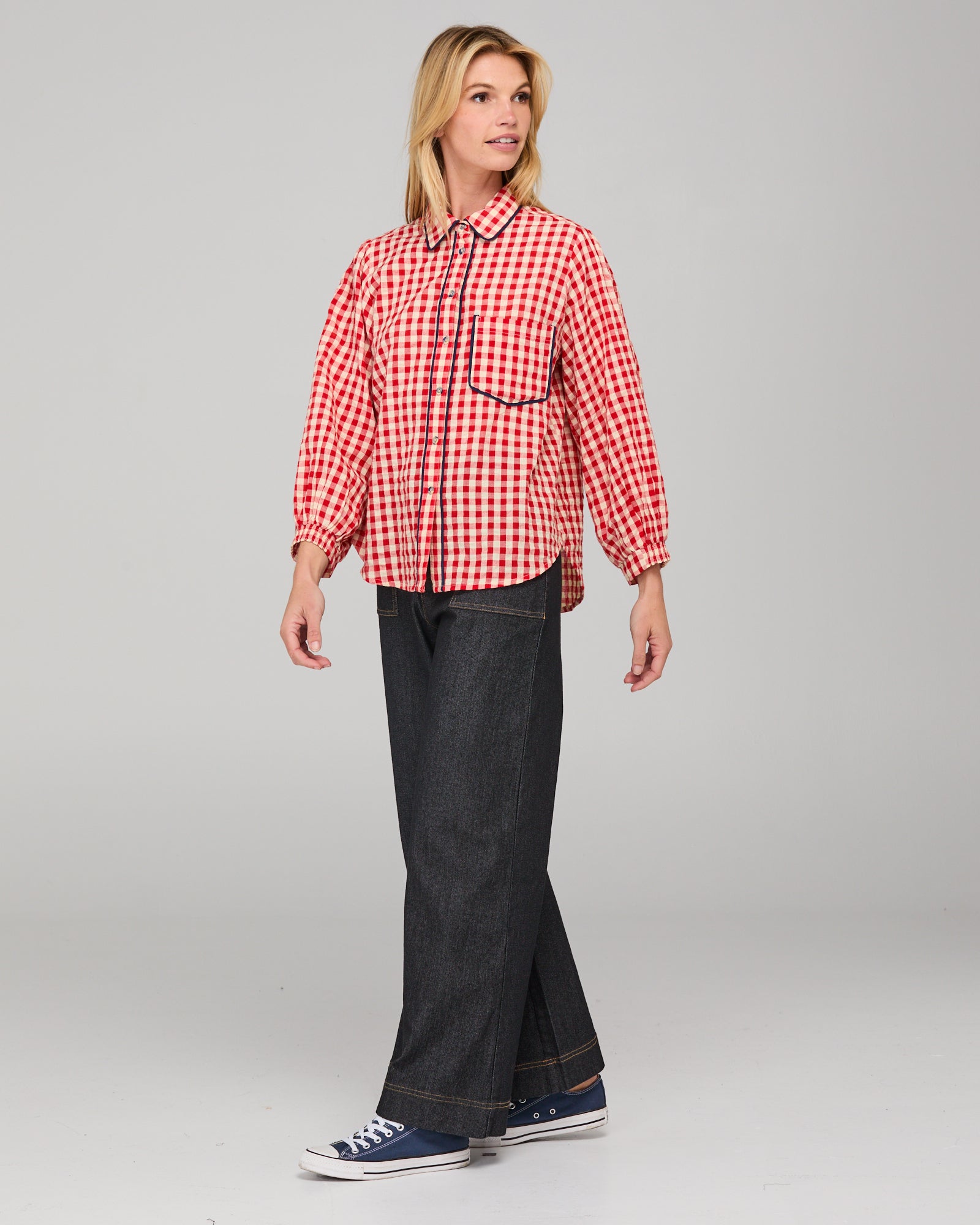 Boom Shankar Mizuki Shirt - Red Seersucker