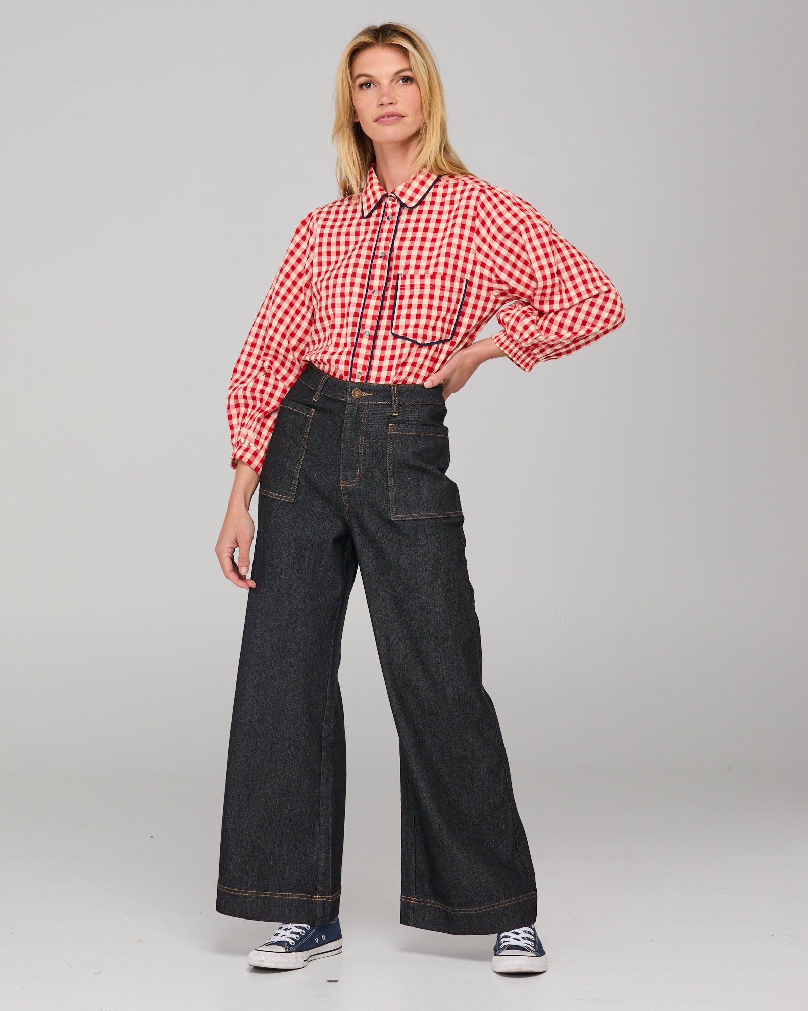 Boom Shankar Mizuki Shirt - Red Seersucker