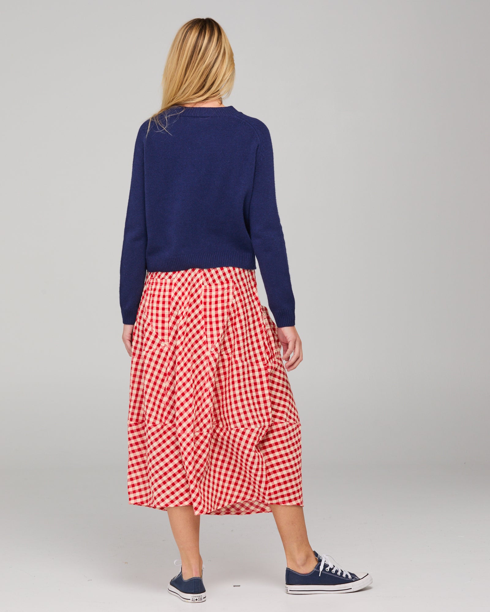 Boom Shankar Guru Skirt - Red Seersucker