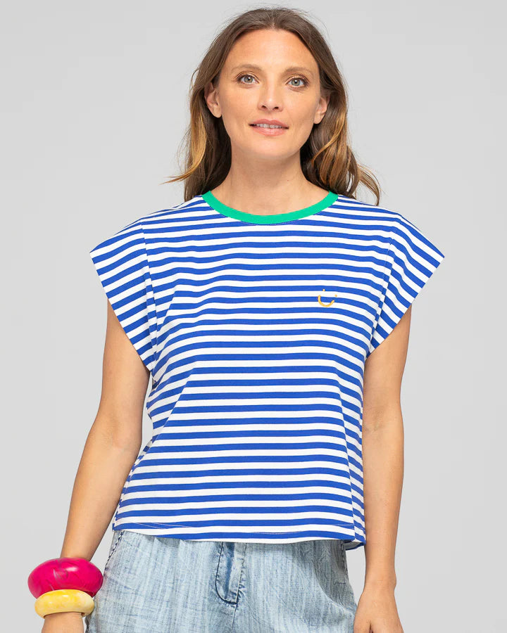Boom Shankar Bellissimmo Tee - Blue Stripe