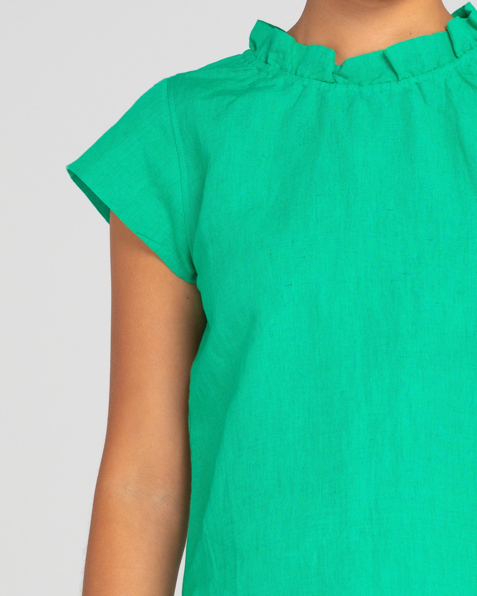 Boom Shankar Sand Top - Green Linen