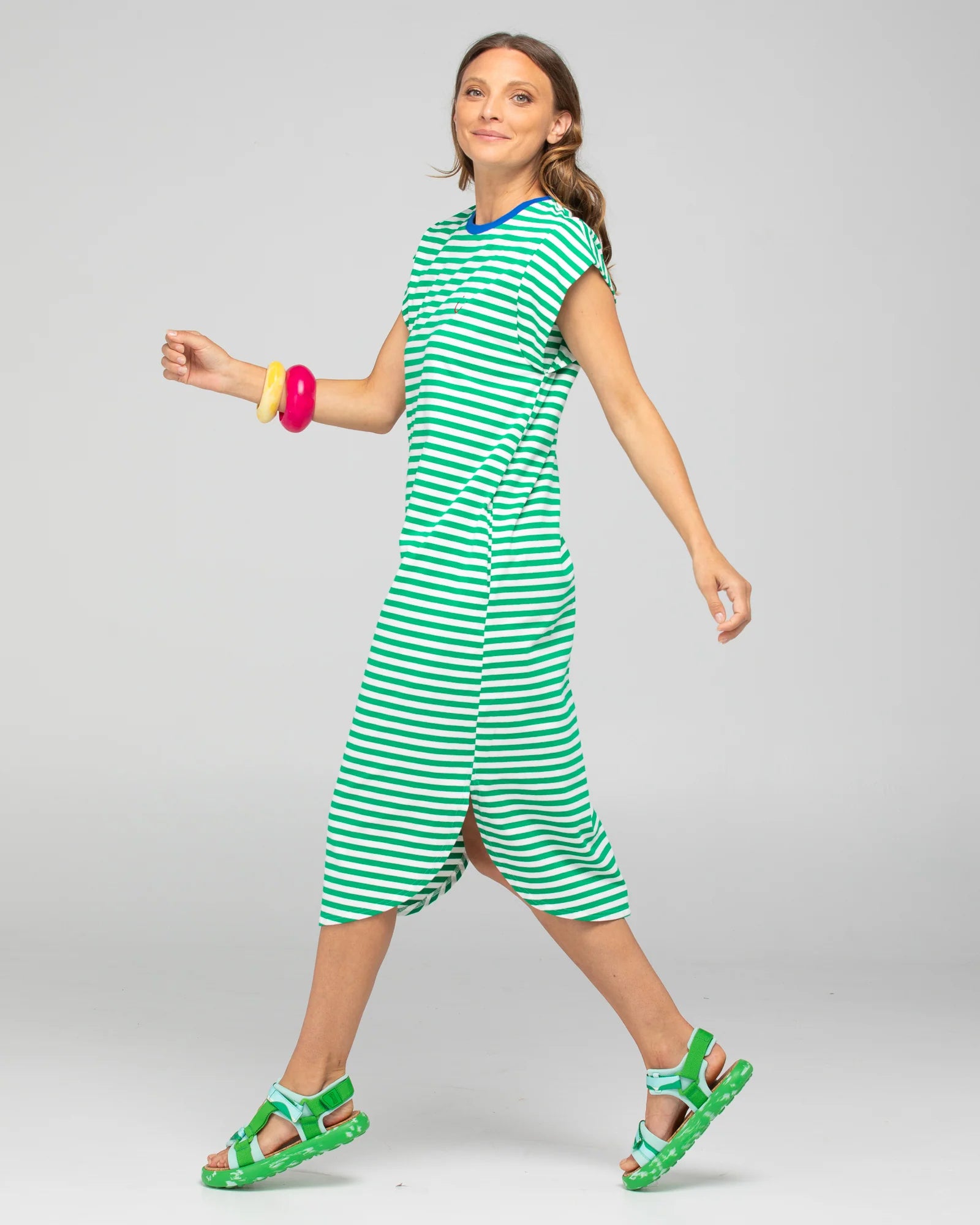 Boom Shankar Bellissimo Dress - Green Stripe