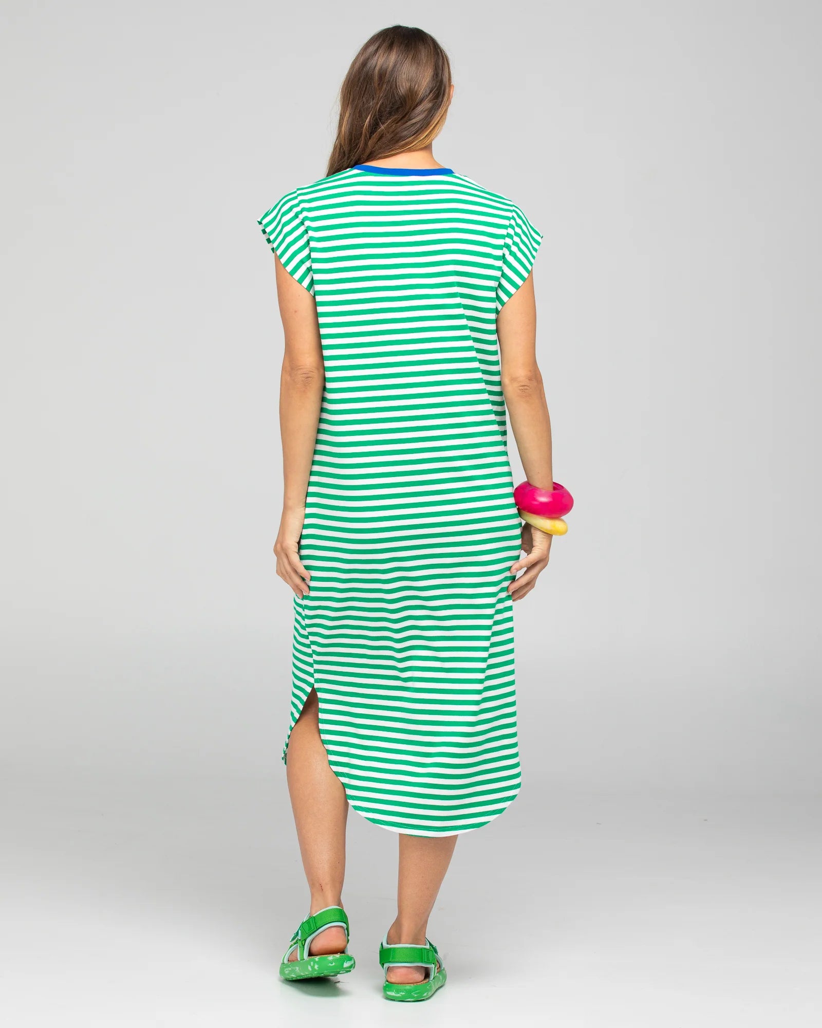 Boom Shankar Bellissimo Dress - Green Stripe