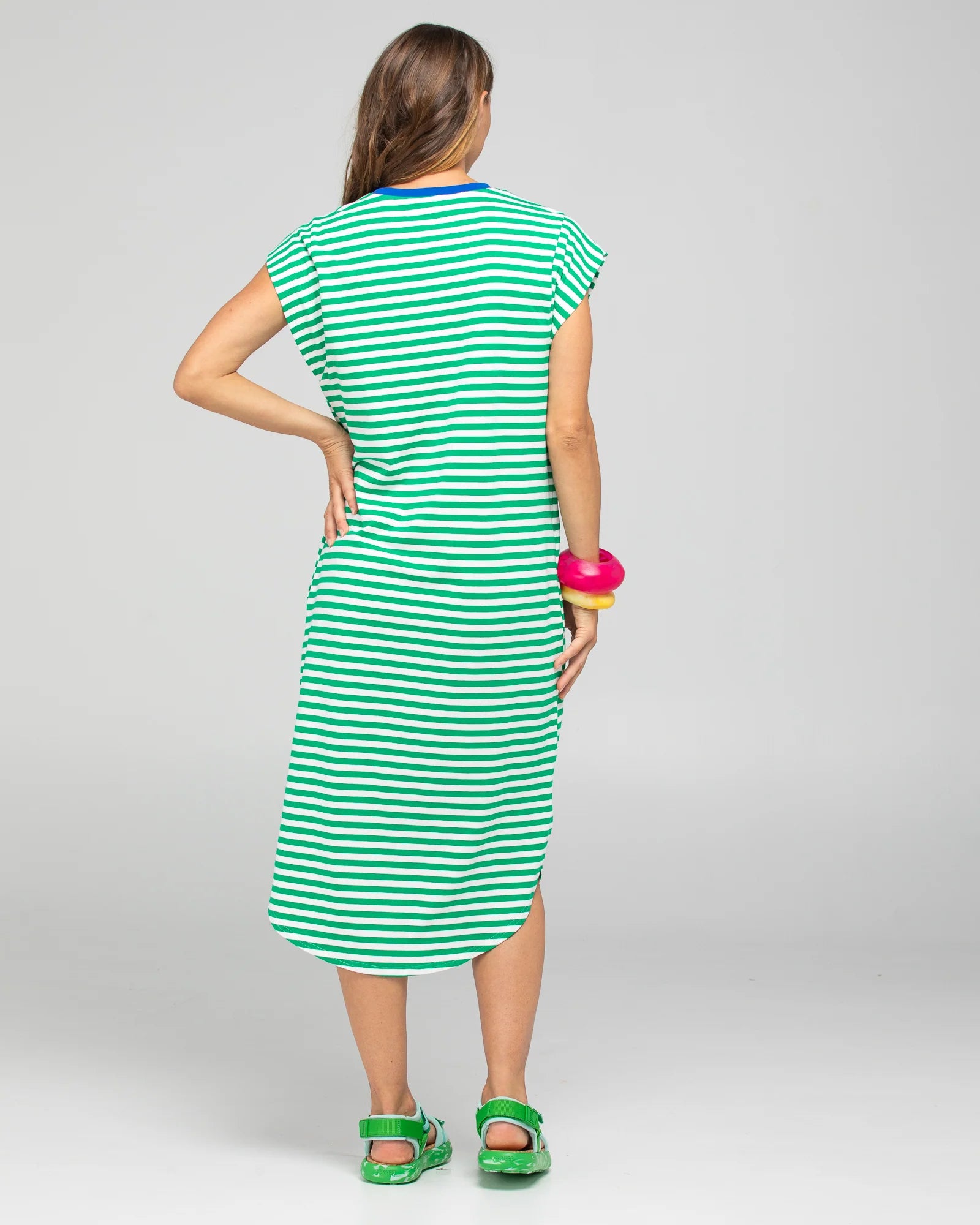 Boom Shankar Bellissimo Dress - Green Stripe