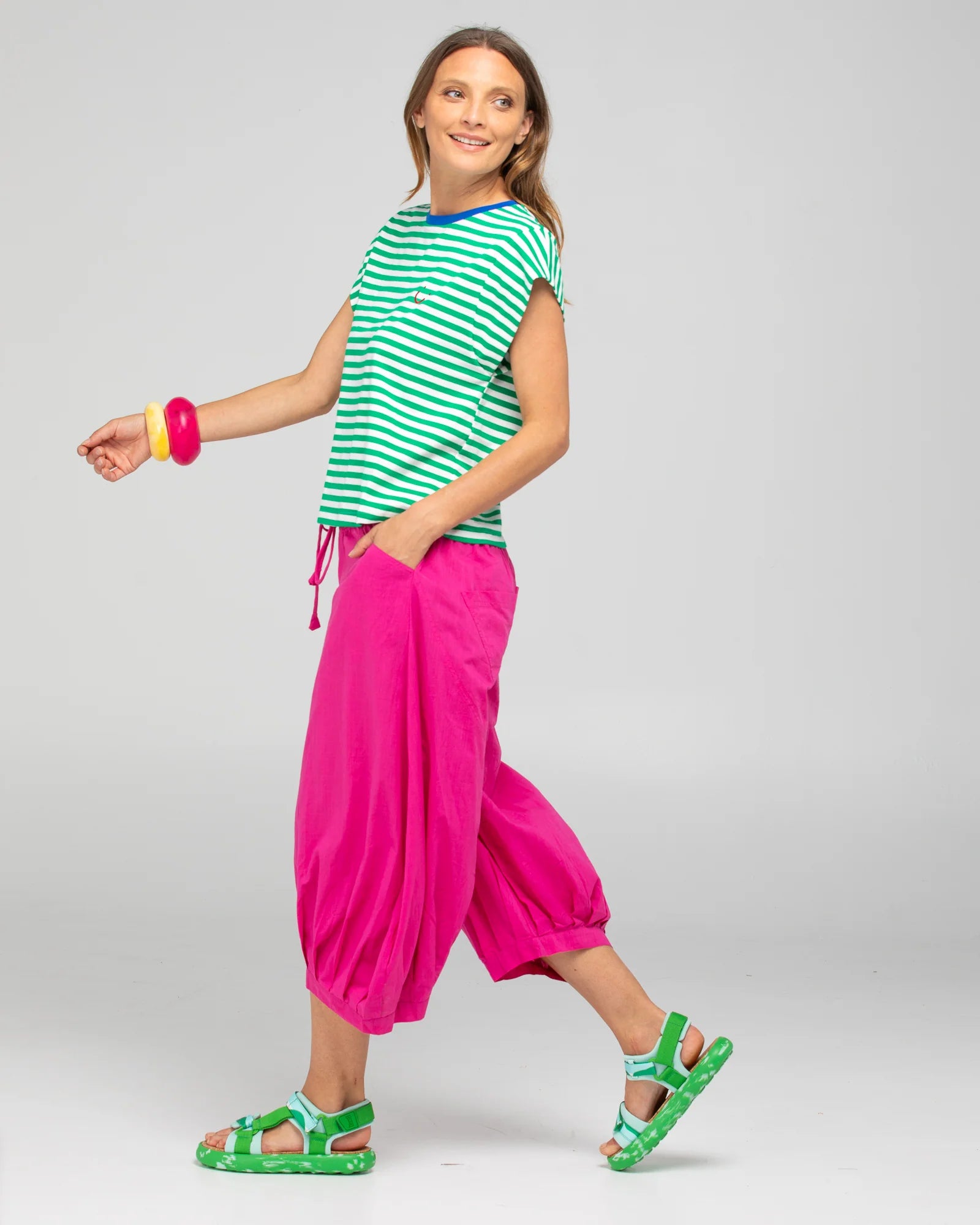 Boom Shankar Bellissimmo Tee - Green Stripe