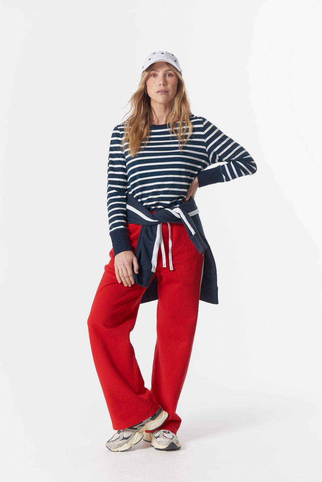 Cloth+Paper+Scissors The Show Stopper Stripe Tee - White/Parisian