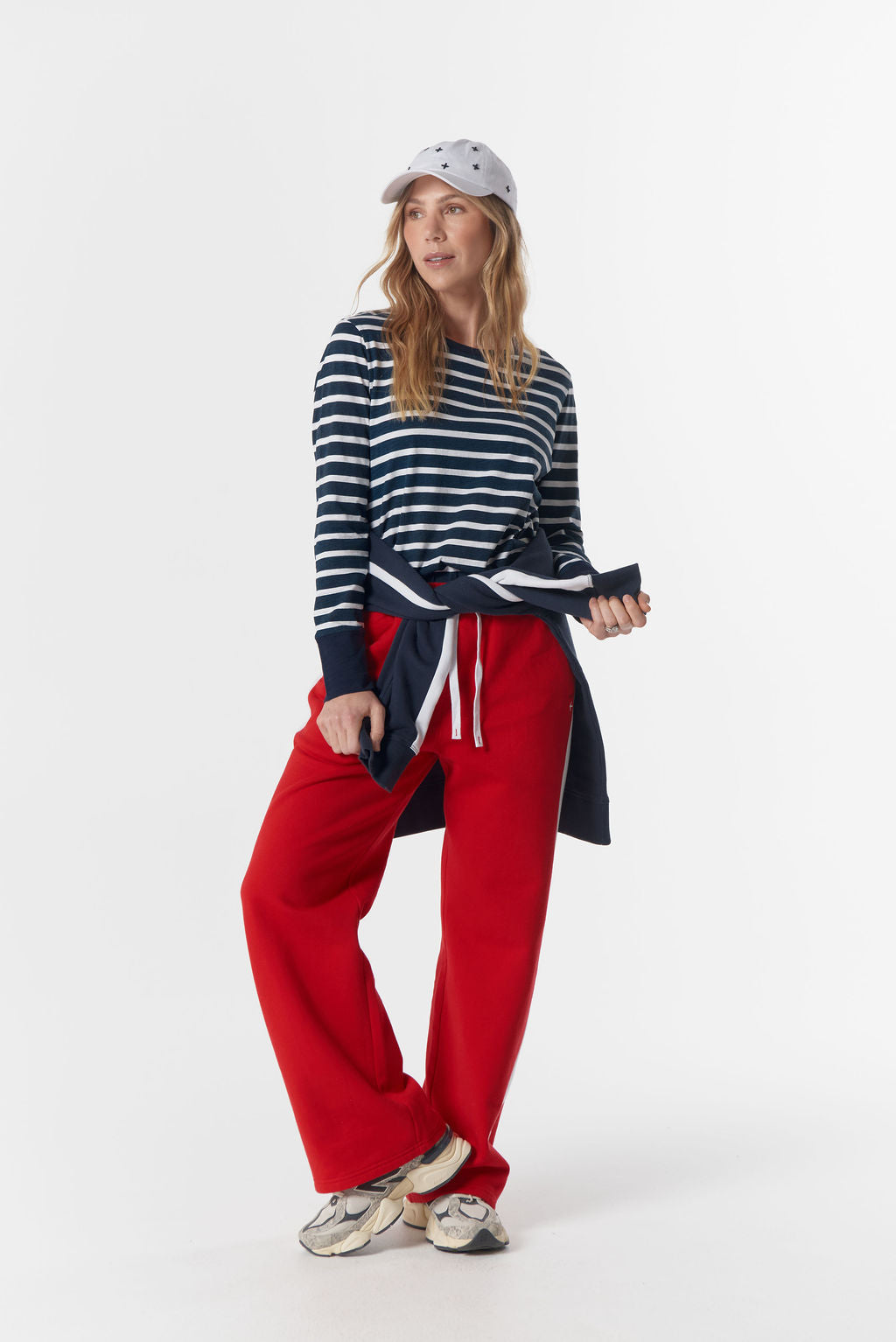 Cloth+Paper+Scissors The Show Stopper Stripe Tee - White/Parisian