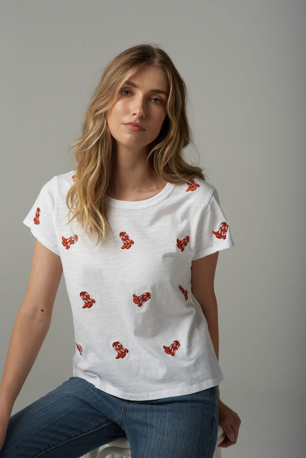 Cloth+Paper+Scissors Embroidered Boots Tee