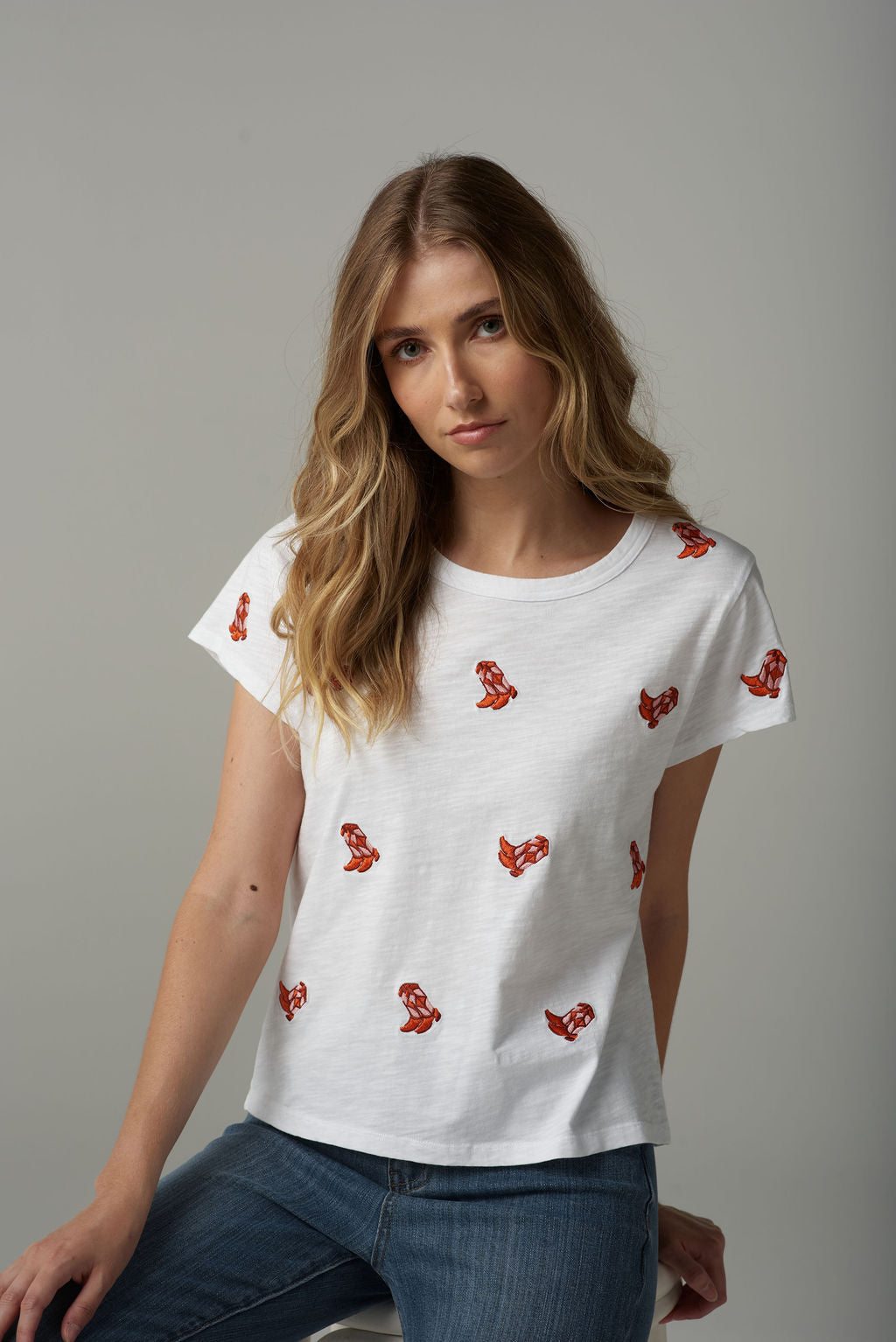 Cloth+Paper+Scissors Embroidered Boots Tee