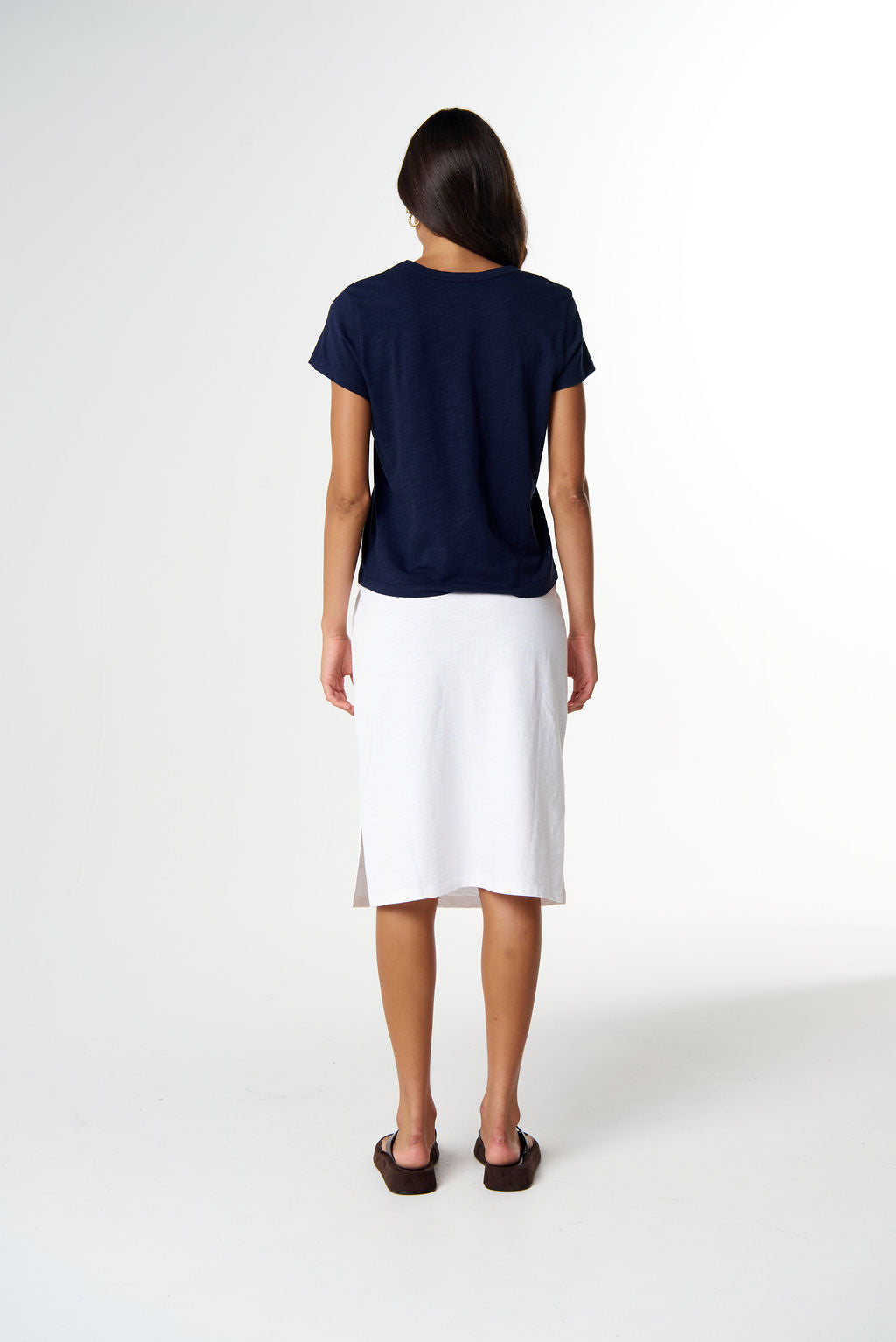 Cloth+Paper+Scissors The Front Split Tee - Parisian Navy